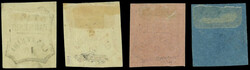 10c. brown + 40c. red + Stamps-Tax for newspapers n°1 and 2. Fine. ...