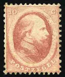 10c. Carmine pink. Teeth unequal on the left. Fine. (Estimate 525€)