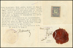 20k. on 7k. on document from the French Consulate in VLADIVOSTOK ...