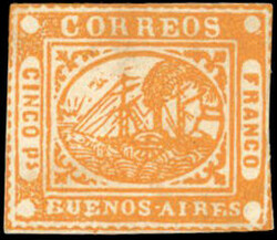 BARQUITOS. 5p. yellow-brown. GraImperforatee rarity. Holcombe ...