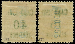 15c. on 50c. Brown + 40c. on 1p. lilac. Green surcharge. Copy GRAUS ...