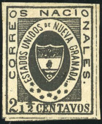 2 1/2c. black. SuperFine. (Estimate 1800€)