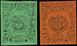 5p. green + 10p. red-orange. SuperFine. (Estimate 255€)