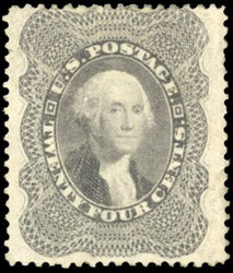 24c. Purple-grey Washington. Sc#37. Very Fine. (Estimate 1600€)