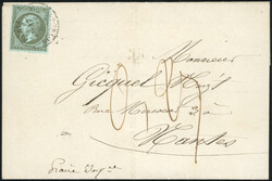 1c. olive-green cancelled on circular stamped with the Post mark of ...