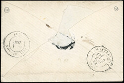 Pair of the 1c. green-olive cancelled GC 3606 on letter taxed at 28c. ...