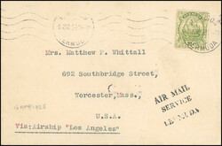 Airmail. Zeppelin ZR3 LOS ANGELES, return flight from 16.04.25 to ...
