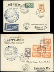Airmail. Zeppelin LZ 127. First flight HUNGARY + demonstration ...