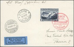 Poste Aérienne. Zeppelin LZ 127. Premier vol au LIECHTENSTEIN. ...