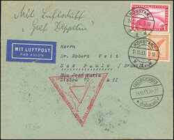 Airmail. Zeppelin LZ 127. Crossing CHICAGO. cancelled from KONSTANZ ...