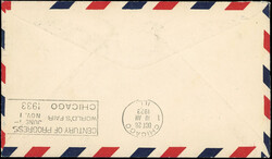 Airmail. Zeppelin LZ 127. Crossing CHICAGO. MIAMI - AKRON Course. ...