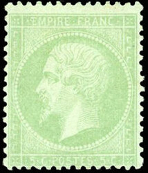 5c. pale green or blue. Very fresh. Very Fine. (Estimate 4600€)
