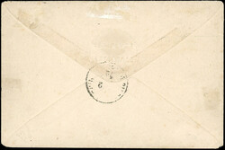 5c. green (x2) cancelled on letter stamped with the Post mark of ...