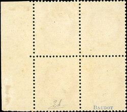 2c. reddish-brown. Block of 4. Sheet margin. Slight off-centering. ...