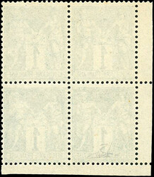 1c. green. Block of 4 with leaf corner. SuperFine. (Estimate 1200€)