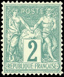 2c. green. Very well centered. GraImperforatee freshness. SuperFine. ...