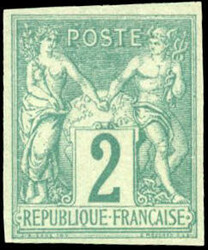 2c. green. Imperforate. SuperFine. (Estimate 2625€)