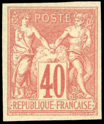 40c. red-orange. Imperforate. SuperFine. (Estimate 350€)