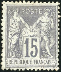 15c. grey. Fine. (Estimate 1200€)