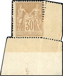 30c. brown-yellow. Nice variety of pricking at the bottom of the leaf ...