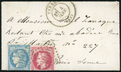 80c. rose + 20c. bleu Type II Report 2, cancelled GC 3906 on petite ...