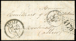 Boule de Moulin non affranchie cancelled 4170 frappée du Post mark ...