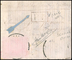 Timbres absent suite à immersion. Lettre à destination de PARIS par ...