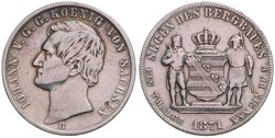 Johann, 1854-1873, Ausbeutetaler, 1871 B, AKS 135, sehr schön ...