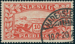 1920, Freimarke, 10 Mk., dunkelorangerot, mit gutem Plattenfehler ...