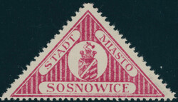 19016, Lokalpost Sosnowice, Bestellmarke, (3K.), dunkelrötlichlila, ...