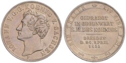 Johann, 1854-1873, Münzbesuchstaler, 1855 F, AKS 156, Jaeger 99, ...