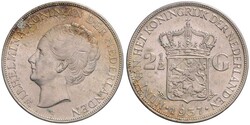 Wilhelmina, 1890-1948, 2 1/2 Gulden, 1937, Schön 47, K/M 165, ...
