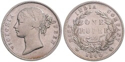 Victoria, 1837-1901, One Rupee, Silber, 1840, sehr schön.