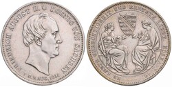 Friedrich August II., 1836-1854, Taler, 1854, auf den Tod des Königs ...
