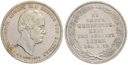 Friedrich August II., 1836-1854, 1/6 Taler, auf den Tod des Königs, ...