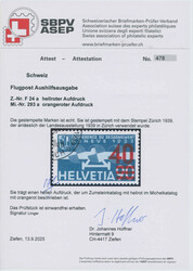 1936, Flugpost, 40 C. a. 90 C., Aufdruck orangerot (Zumstein/SBK ...