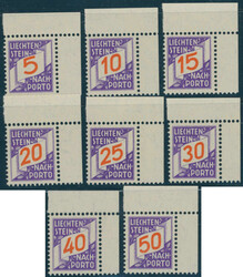 1928, Porto Ziffern im schrägen Band, 8 W. kpl., postfrischer ...