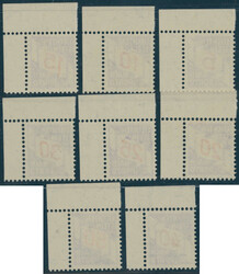 1928, Porto Ziffern im schrägen Band, 8 W. kpl., postfrischer ...