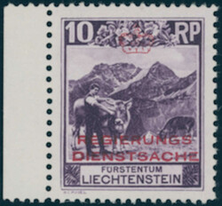 1932, Dienst, 10 Rp., schwarzviolett, gezähnt L 11 1/2:10 1/2, ...