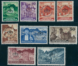1934, Freimarken mit Aufdruck "Regierungs-Dienstsache", 9 W. kpl., 20 ...