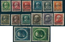 1920, Bayern-Sarre, 14 W. kpl., dabei die 5 Mk. mit der sehr seltenen ...