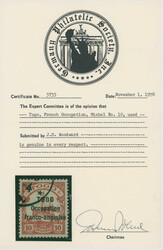 1914, Sansane-Mangu-Ausgabe, Schiffszeichnung mit schmalem Aufdruck, ...