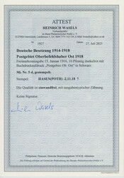 1918, Germania mit Aufdruck, 10 Pfg., dunkelrot, zinnoberrot quarzend ...