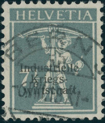 1918, Tellknabe, 7 1/2 C., dunkeltürkisgrau, mit feinem Aufdruck, ...