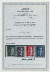 1945, Grazer Aufdruck, magerer Aufdruck, 4 W. kpl., tadellos ...