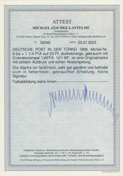 1898, Krone/Adler mit Aufdruck, 1 1/4 Piaster a. 25 Pfg., ...