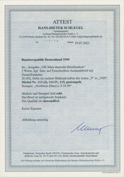 1949, 100 Jahre deutsche Briefmarken, 4 W. kpl. (10 Pfg. zweimal), ...