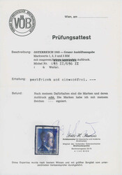 1945, Grazer Aufdruck, Pfennig- und Markwerte mit magerem Aufdruck, ...