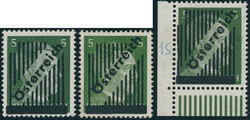 1945, 3. Wiener Aushilfsausgabe, 5 Pfg., schwarzgelbgrün, Lot mit ...