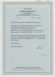 1948, Taube, 1 Mk., schwarzgraugelb, stark fluoreszierend, sog. ...